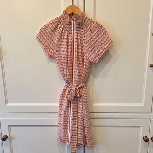 Chic Pink Patterned Mini Dress